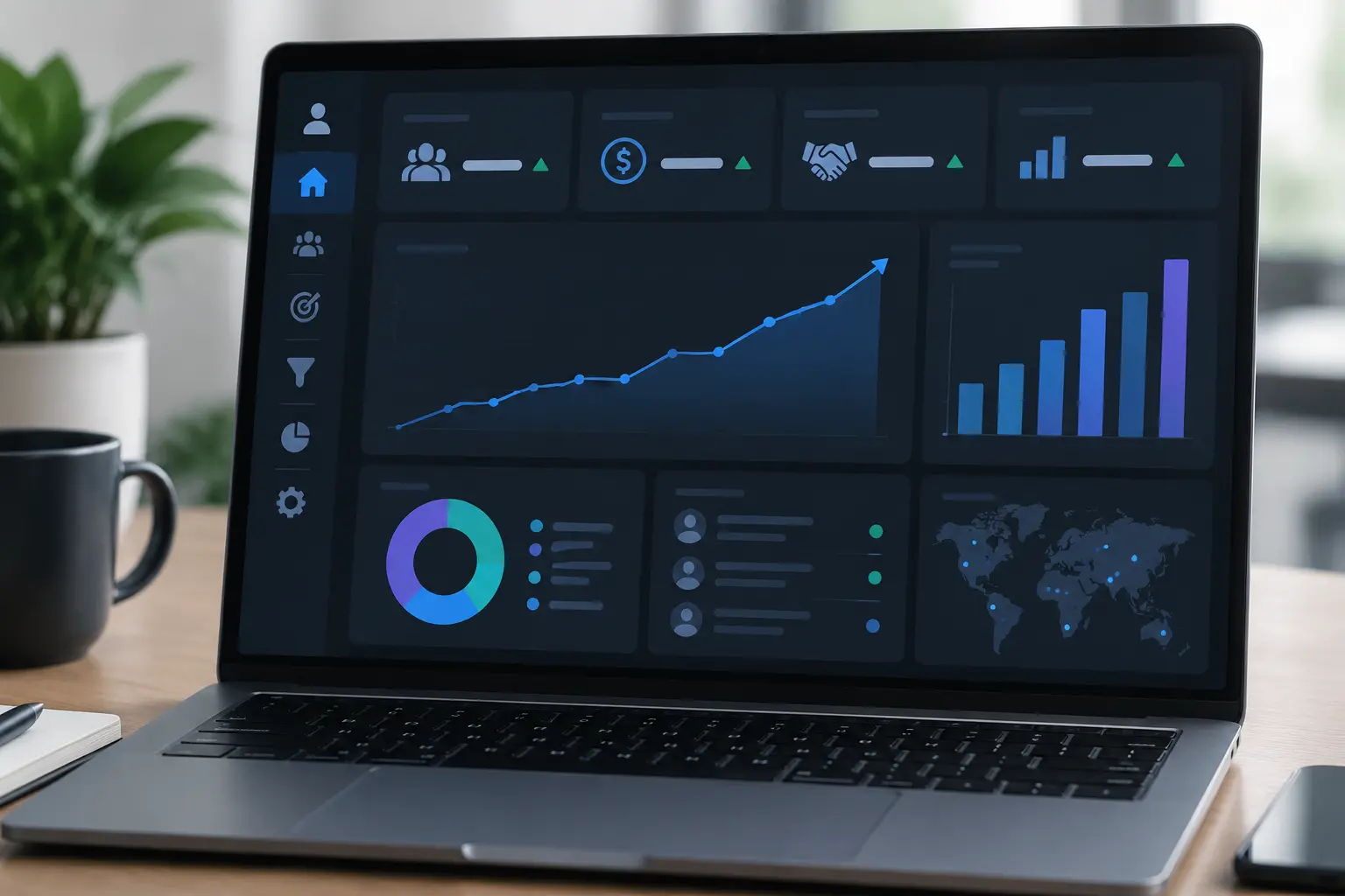 Дашборд CRM с метриками воронки продаж купрессурной магнитотерапии до и после внедрения пилотного протокола на шесть аппаратов