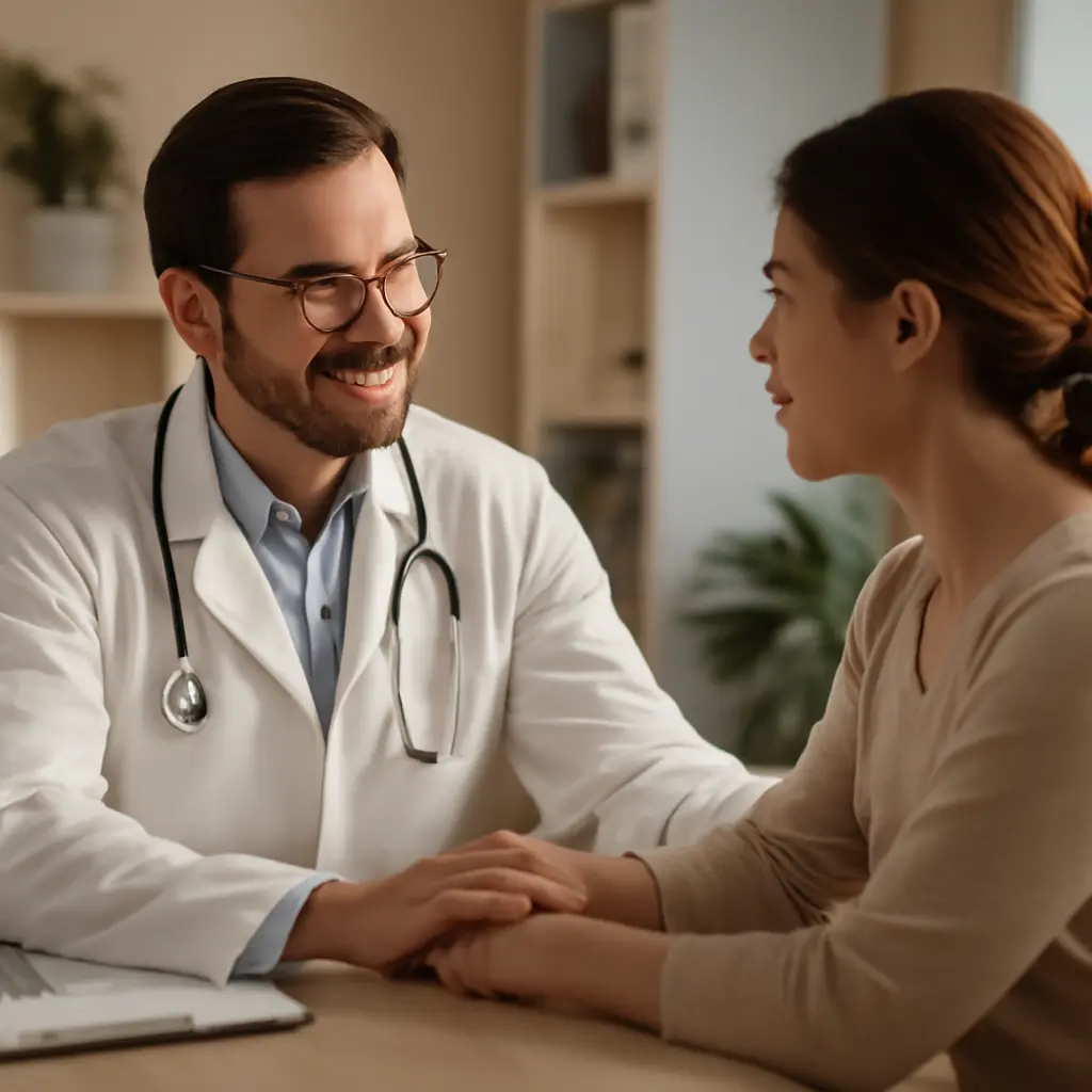 Врач консультирует пациента в клинике