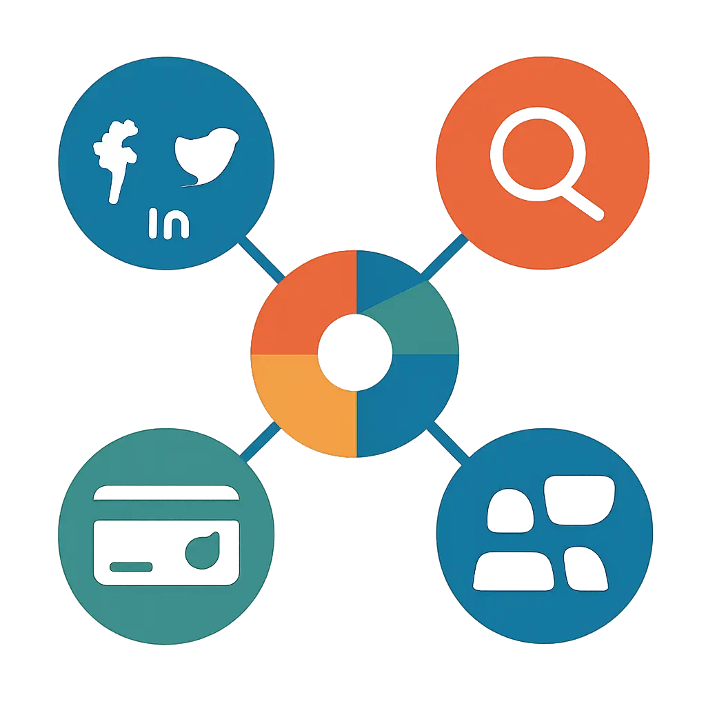 Инфографика маркетинговых каналов для продажи магнитотерапии