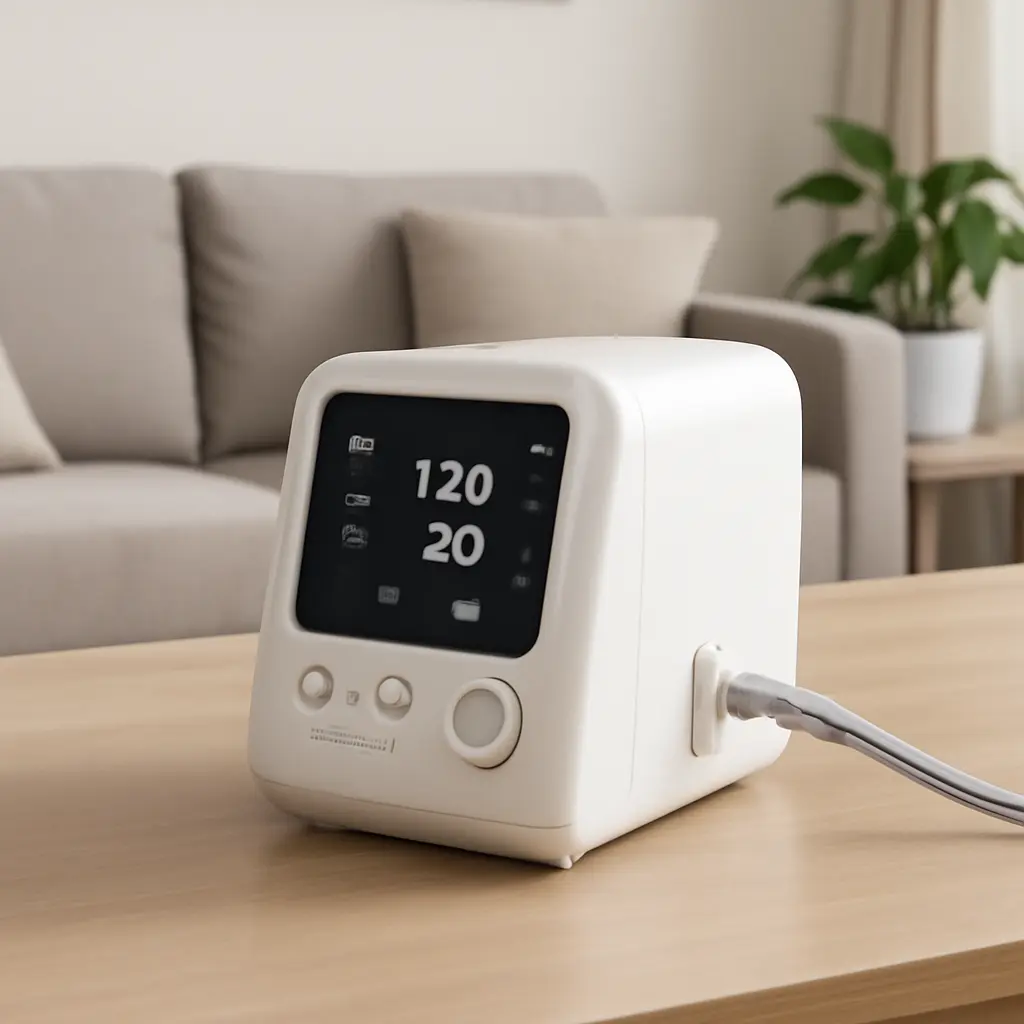 Прибор купрессурной магнитотерапии на столе рядом с инструкцией